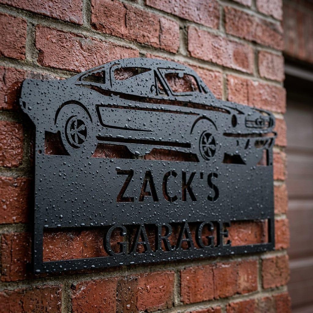 Steel Sign 1967–1968 Mustang Fastback Metal Wall Art – Personalized Cruisin’ Name Garage Sign