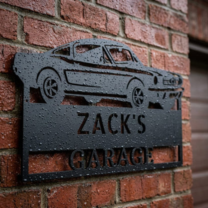 Steel Sign 1967–1968 Mustang Fastback Metal Wall Art – Personalized Cruisin’ Name Garage Sign
