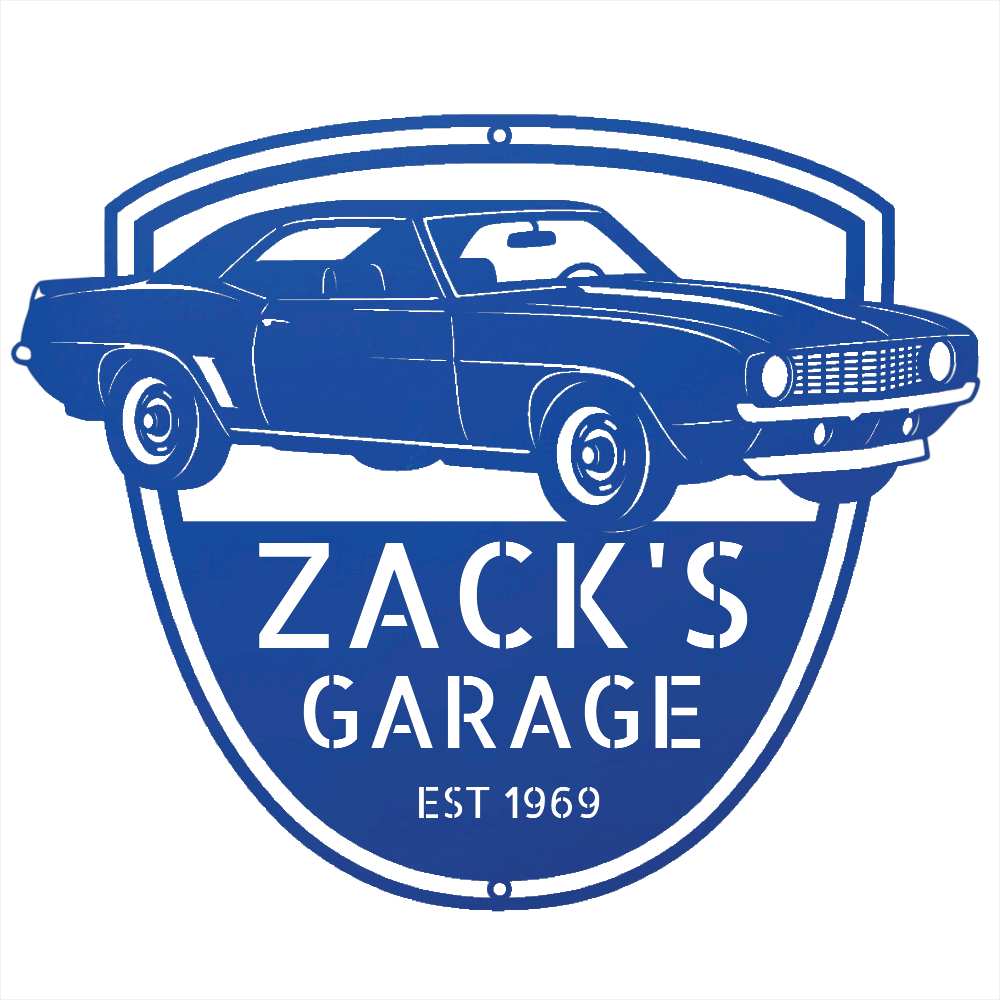 Steel Sign Blue / 12 1969 Camaro Z28 Garage Sign | Personalized Muscle Car Wall Art
