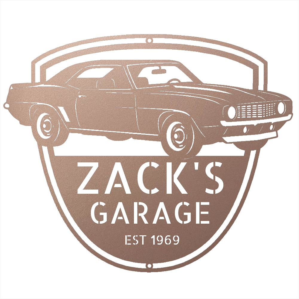 Steel Sign Rose / 12 1969 Camaro Z28 Garage Sign | Personalized Muscle Car Wall Art