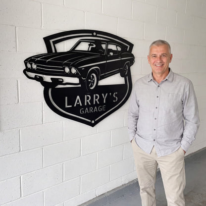 Steel Sign Black / 15 1969 Chevelle Metal Sign | Personalized Restoration Garage Art