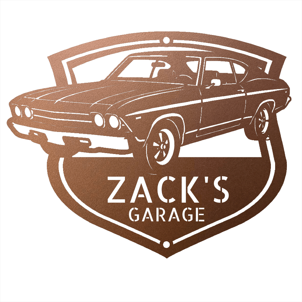 Steel Sign Copper / 15 1969 Chevelle Metal Sign | Personalized Restoration Garage Art