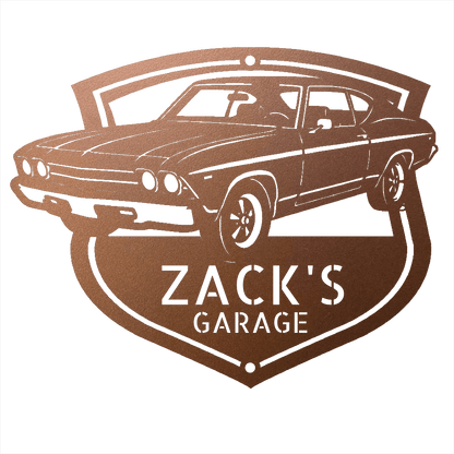 Steel Sign Copper / 15 1969 Chevelle Metal Sign | Personalized Restoration Garage Art
