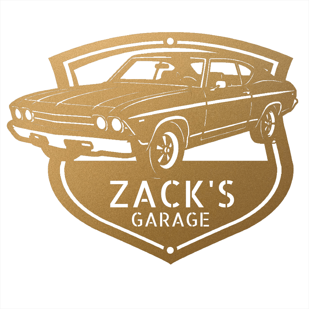 Steel Sign Gold / 15 1969 Chevelle Metal Sign | Personalized Restoration Garage Art