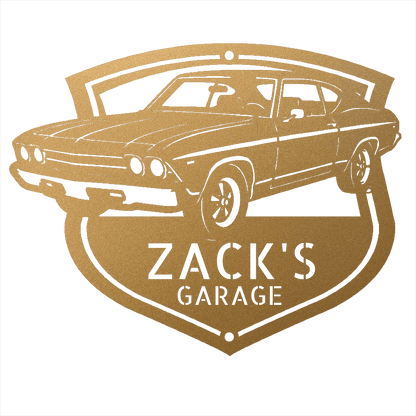 Steel Sign Gold / 15 1969 Chevelle Metal Sign | Personalized Restoration Garage Art