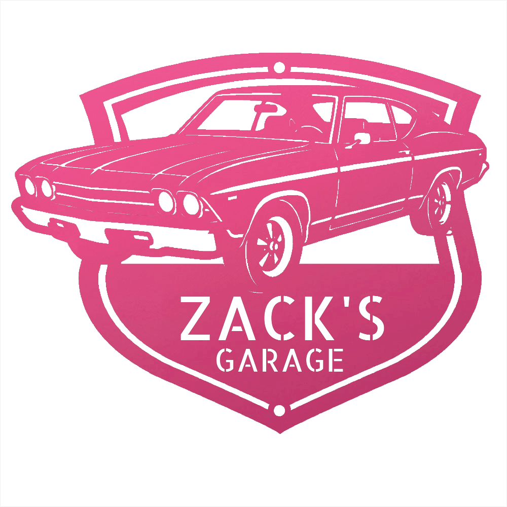 Steel Sign Pink / 24 1969 Chevelle Metal Sign | Personalized Restoration Garage Art