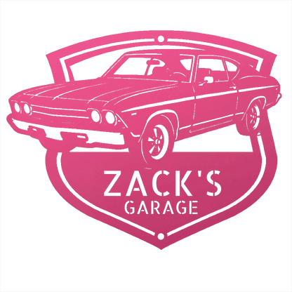 Steel Sign Pink / 24 1969 Chevelle Metal Sign | Personalized Restoration Garage Art