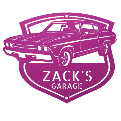 Steel Sign Purple / 24 1969 Chevelle Metal Sign | Personalized Restoration Garage Art