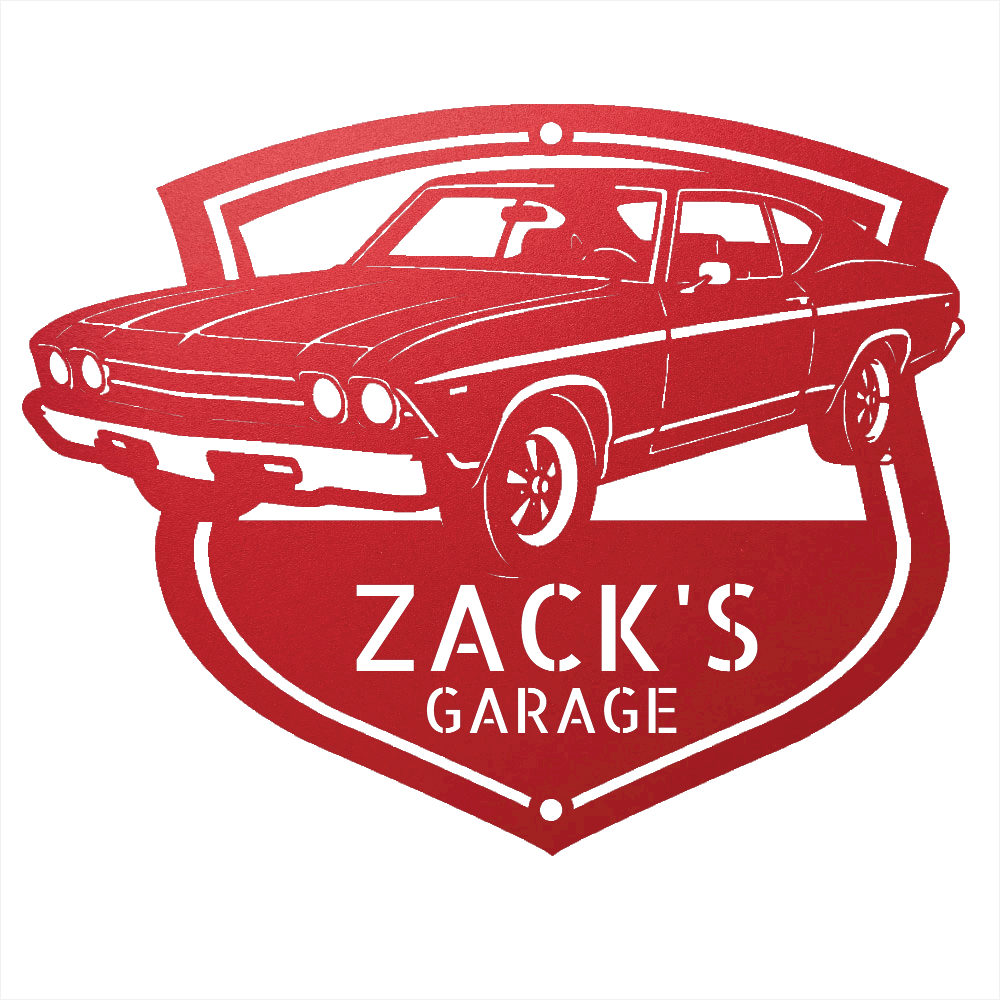 Steel Sign Red / 24 1969 Chevelle Metal Sign | Personalized Restoration Garage Art