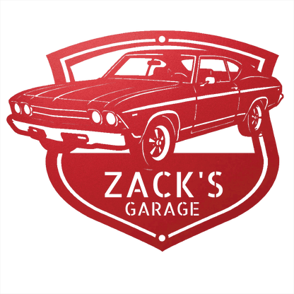 Steel Sign Red / 24 1969 Chevelle Metal Sign | Personalized Restoration Garage Art