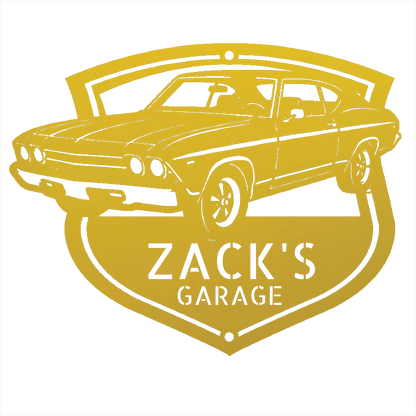 Steel Sign Yellow / 24 1969 Chevelle Metal Sign | Personalized Restoration Garage Art