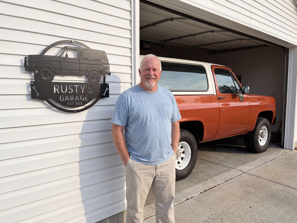 Steel Sign 1973 Chevrolet K5 Blazer Garage Sign | Personalized Squarebody Sign