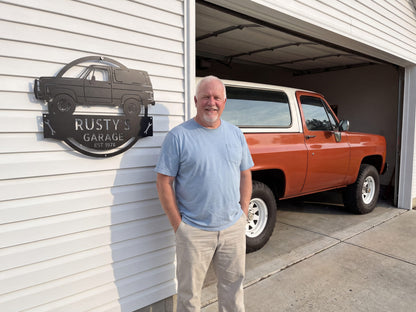 Steel Sign 1973 Chevrolet K5 Blazer Garage Sign | Personalized Squarebody Sign