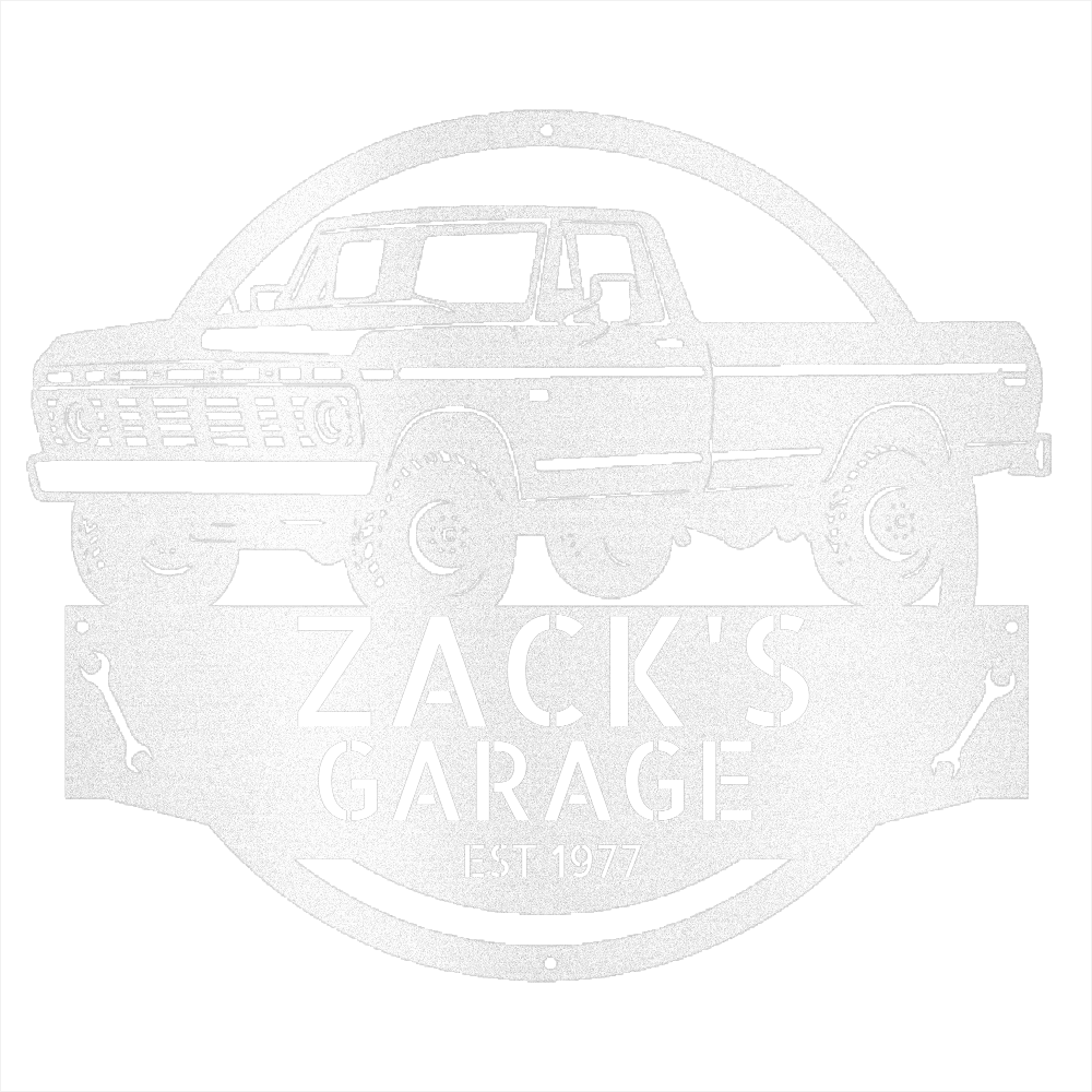 Steel Sign White / 12 1973 Ford F-100 Dad’s Garage Metal Sign – Classic Truck Wall Art for Dad’s Workshop
