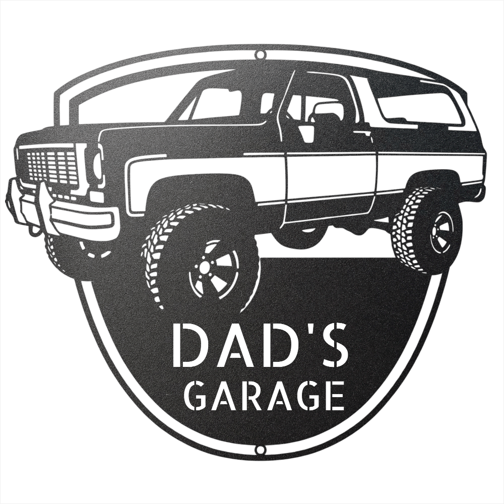Steel Sign Black / 12 1973 K5 Blazer Metal Sign | Personalized Front View Garage Sign