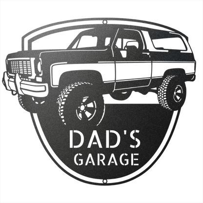 Steel Sign Black / 12 1973 K5 Blazer Metal Sign | Personalized Front View Garage Sign