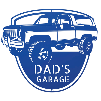 Steel Sign Blue / 12 1973 K5 Blazer Metal Sign | Personalized Front View Garage Sign
