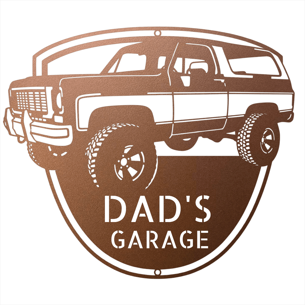 Steel Sign Copper / 12 1973 K5 Blazer Metal Sign | Personalized Front View Garage Sign