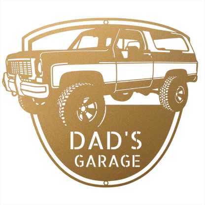 Steel Sign Gold / 12 1973 K5 Blazer Metal Sign | Personalized Front View Garage Sign