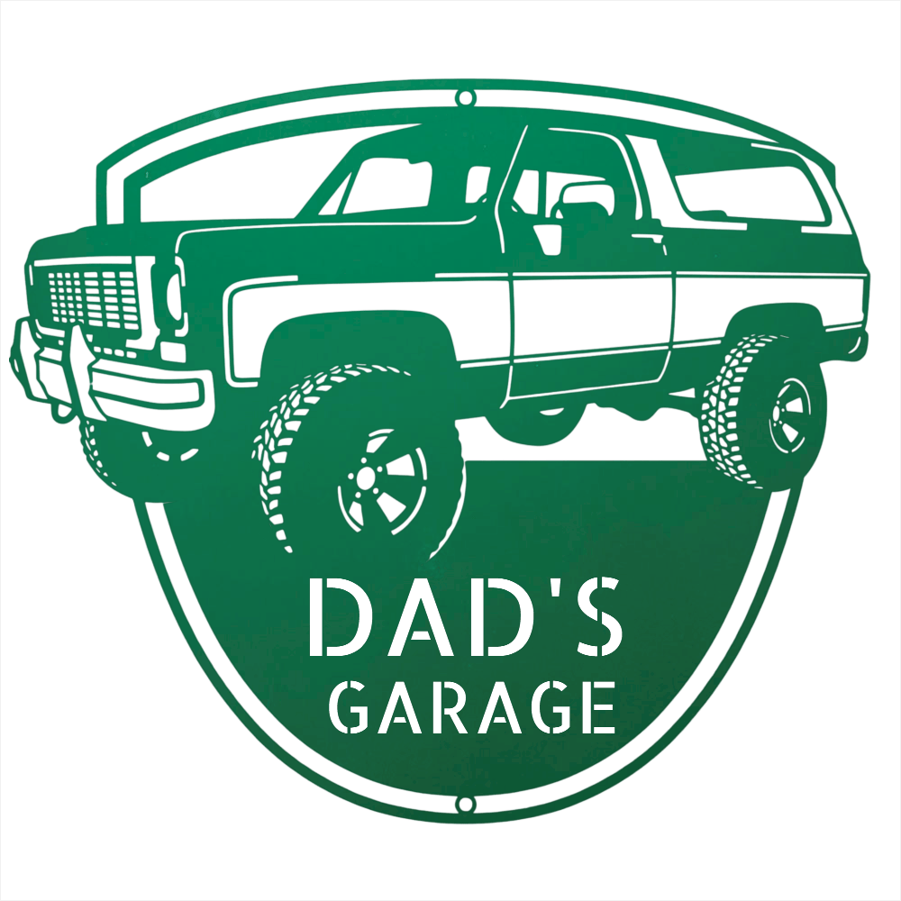 Steel Sign Green / 12 1973 K5 Blazer Metal Sign | Personalized Front View Garage Sign