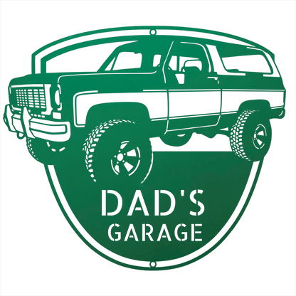 Steel Sign Green / 12 1973 K5 Blazer Metal Sign | Personalized Front View Garage Sign