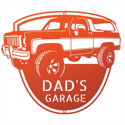 Steel Sign Orange / 12 1973 K5 Blazer Metal Sign | Personalized Front View Garage Sign