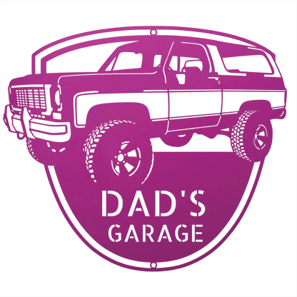 Steel Sign Purple / 12 1973 K5 Blazer Metal Sign | Personalized Front View Garage Sign