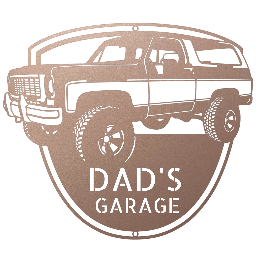 Steel Sign Rose / 12 1973 K5 Blazer Metal Sign | Personalized Front View Garage Sign