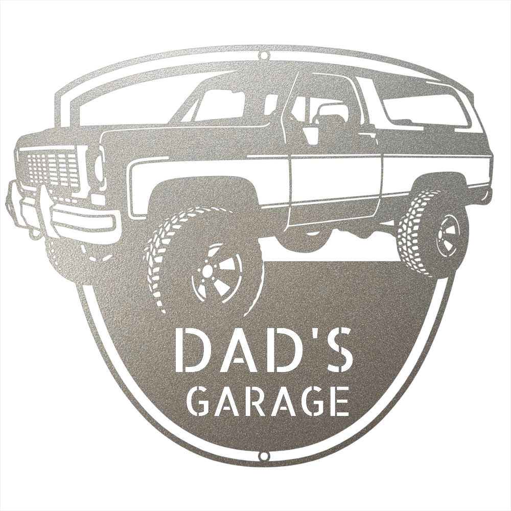 Steel Sign Silver / 12 1973 K5 Blazer Metal Sign | Personalized Front View Garage Sign