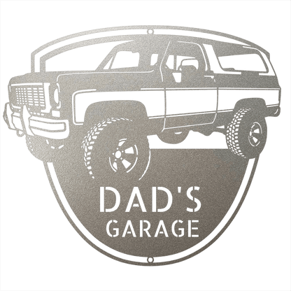 Steel Sign Silver / 12 1973 K5 Blazer Metal Sign | Personalized Front View Garage Sign