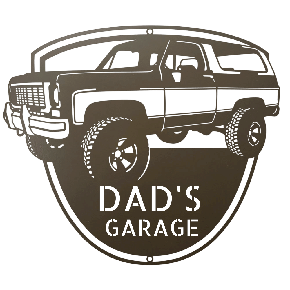 Steel Sign Stone / 12 1973 K5 Blazer Metal Sign | Personalized Front View Garage Sign