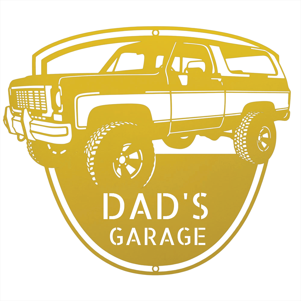 Steel Sign Yellow / 12 1973 K5 Blazer Metal Sign | Personalized Front View Garage Sign