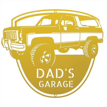 Steel Sign Yellow / 12 1973 K5 Blazer Metal Sign | Personalized Front View Garage Sign