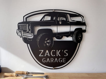 Steel Sign 1973 K5 Blazer Metal Sign | Personalized Front View Garage Sign