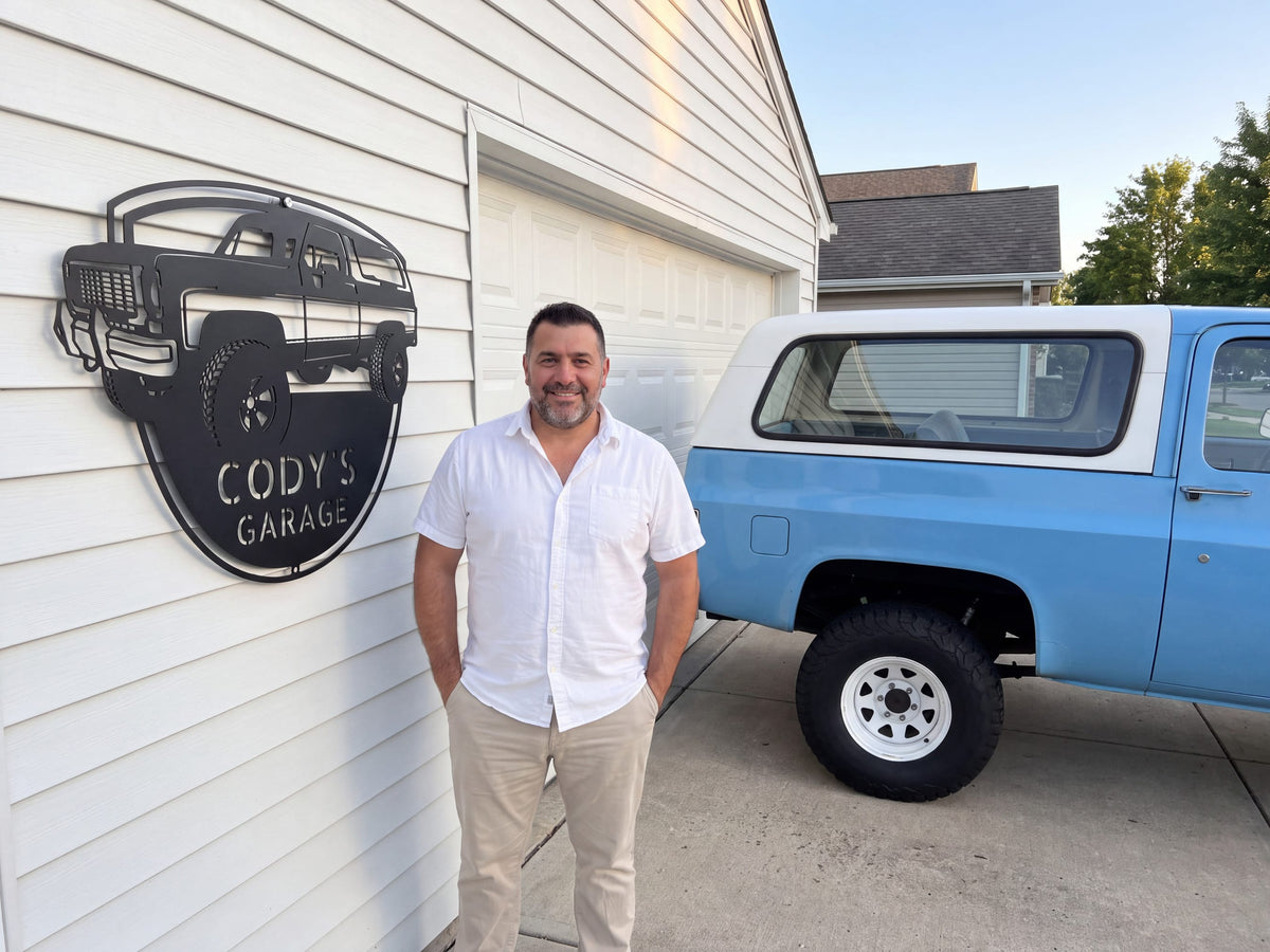 Steel Sign 1973 K5 Blazer Metal Sign | Personalized Front View Garage Sign