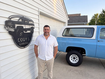 Steel Sign 1973 K5 Blazer Metal Sign | Personalized Front View Garage Sign
