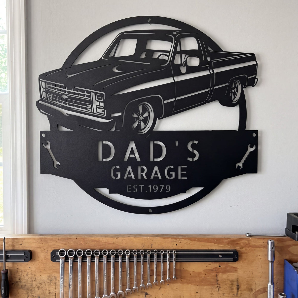 Steel Sign 1984 C10 Squarebody Garage Sign | Personalized Truck Metal Art