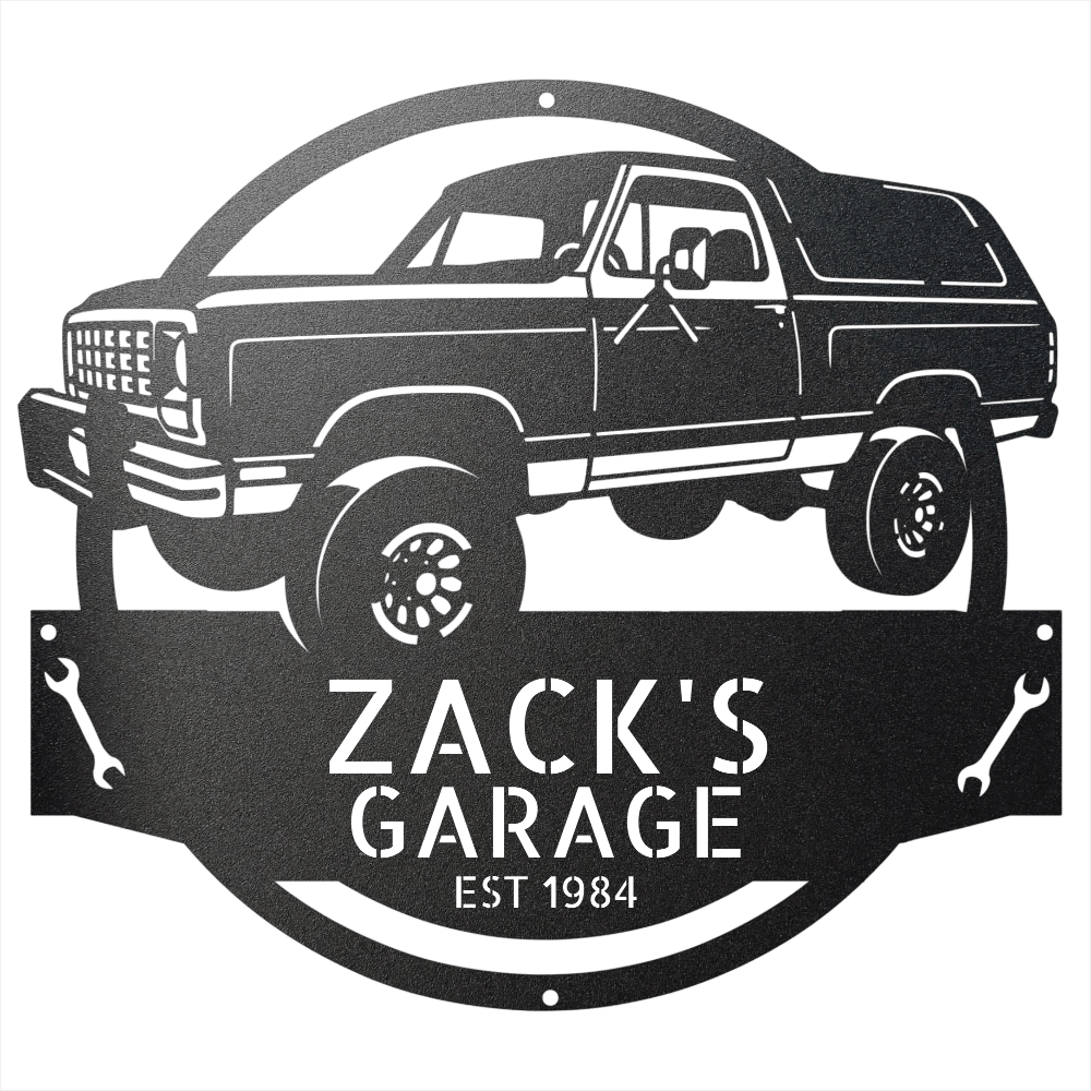 Steel Sign Black / 12 1984 Dodge Ram Charger