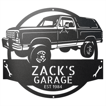 Steel Sign Black / 12 1984 Dodge Ram Charger