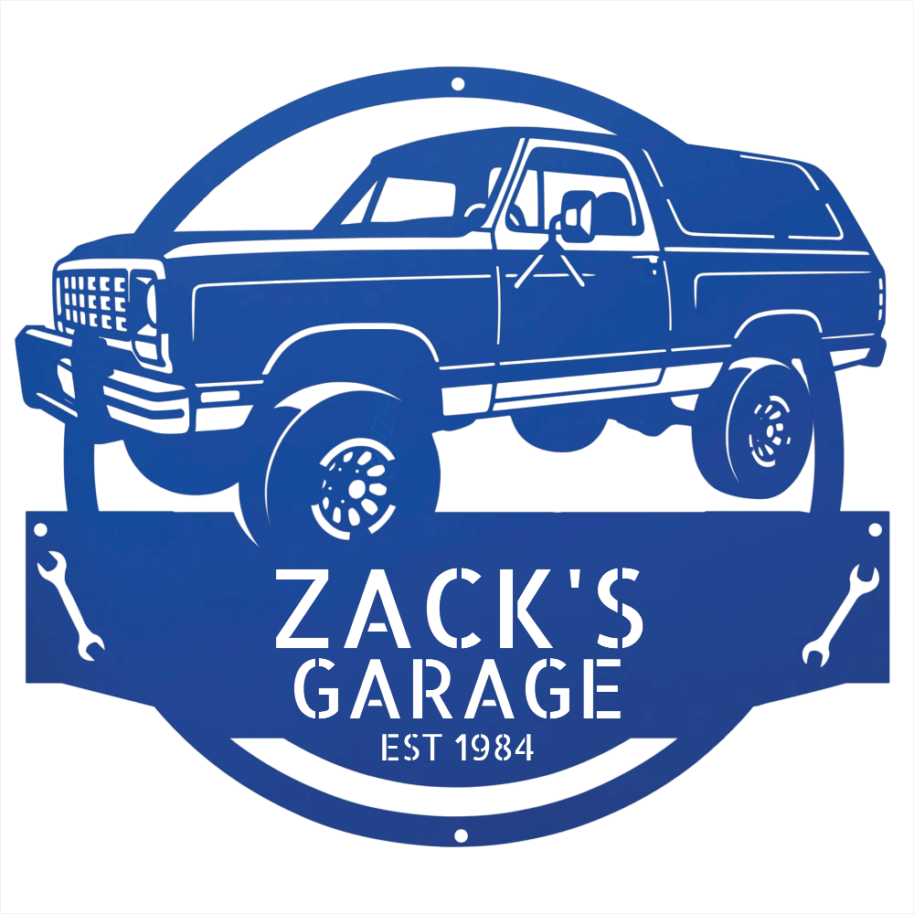 Steel Sign Blue / 12 1984 Dodge Ram Charger