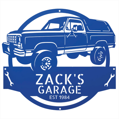 Steel Sign Blue / 12 1984 Dodge Ram Charger