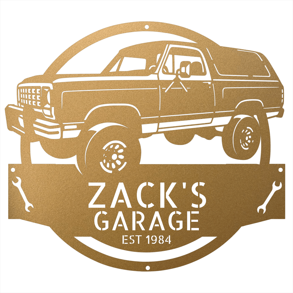 Steel Sign Gold / 12 1984 Dodge Ram Charger