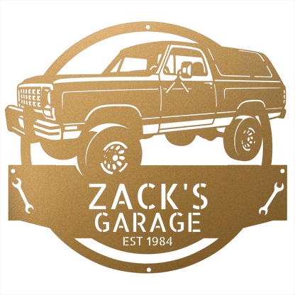 Steel Sign Gold / 12 1984 Dodge Ram Charger