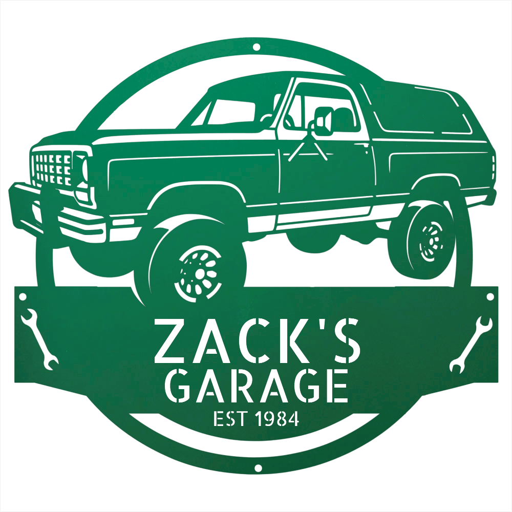Steel Sign Green / 12 1984 Dodge Ram Charger