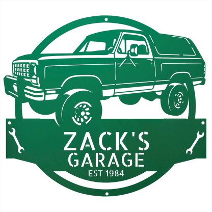 Steel Sign Green / 12 1984 Dodge Ram Charger