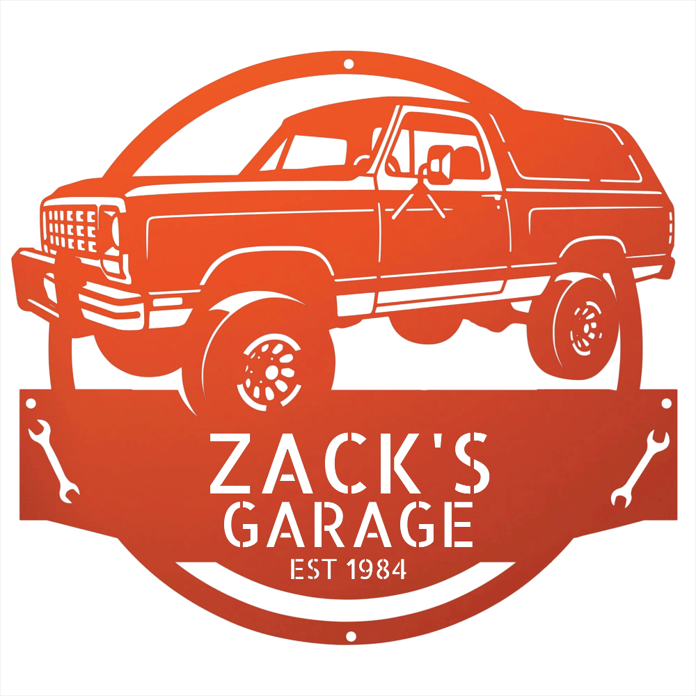 Steel Sign Orange / 12 1984 Dodge Ram Charger