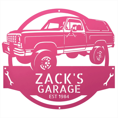Steel Sign Pink / 12 1984 Dodge Ram Charger