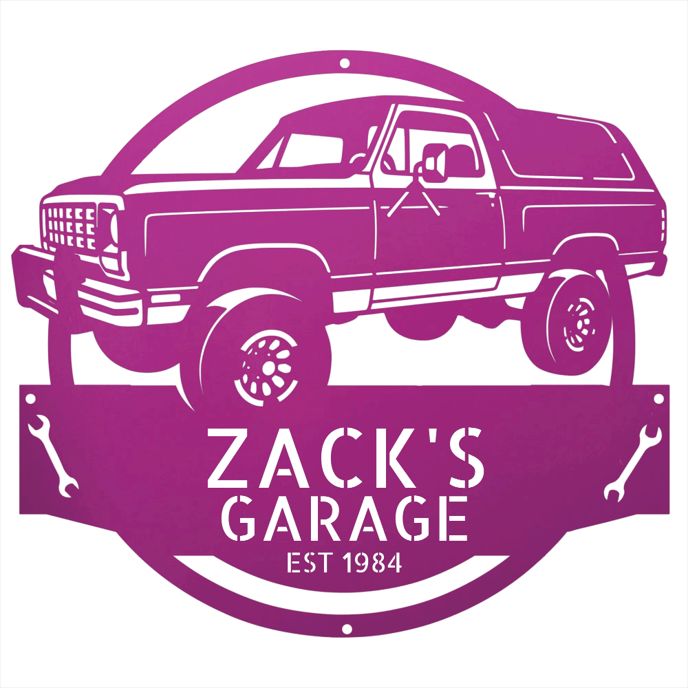 Steel Sign Purple / 12 1984 Dodge Ram Charger