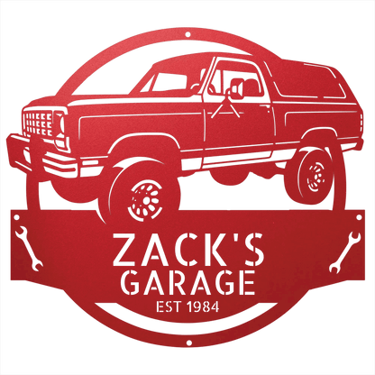 Steel Sign Red / 12 1984 Dodge Ram Charger