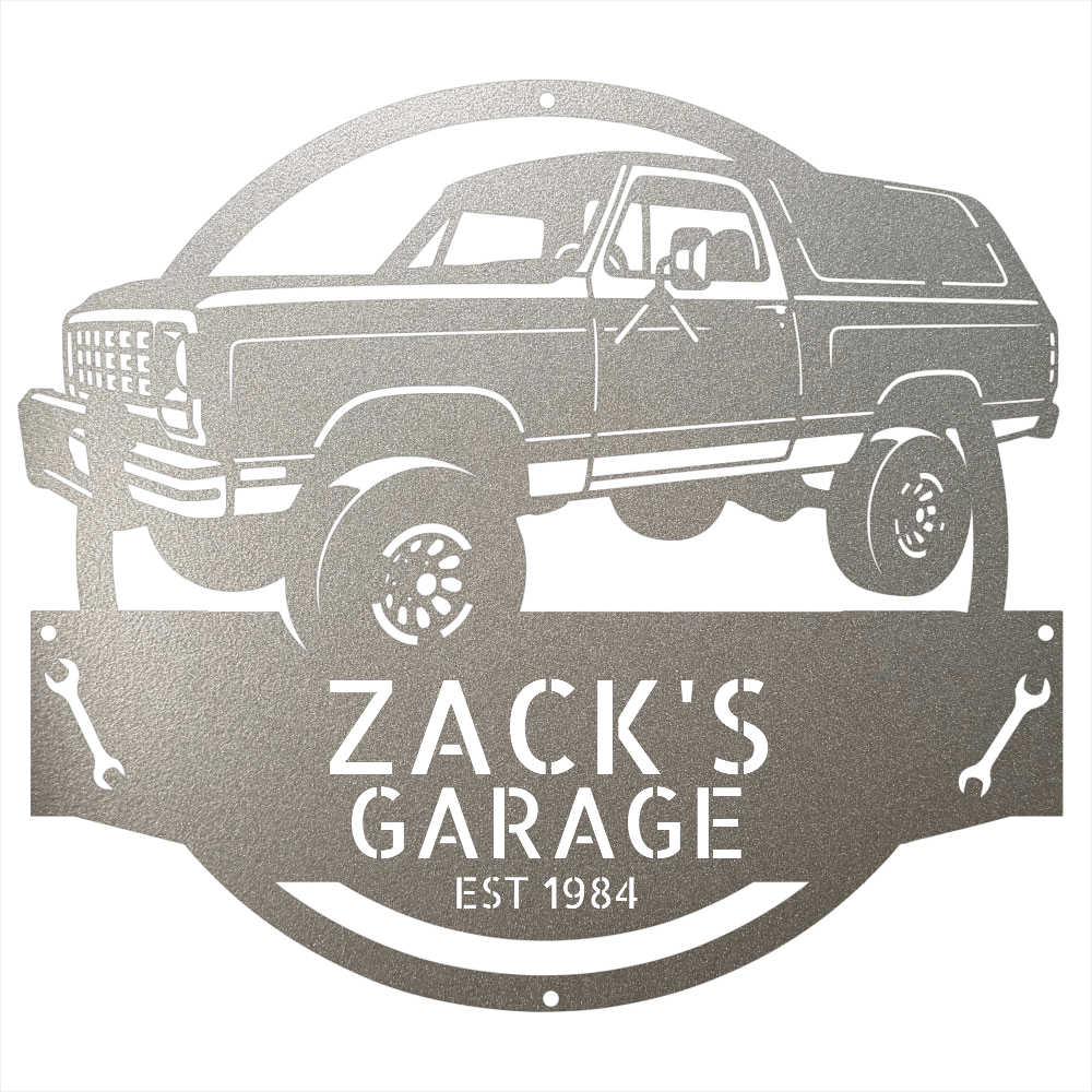 Steel Sign Silver / 12 1984 Dodge Ram Charger